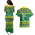 Meri Kiritimiti Cook Islands Christmas Couples Matching Puletasi and Hawaiian Shirt Maroro Flying Fish and White Stars