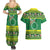 Meri Kiritimiti Cook Islands Christmas Couples Matching Summer Maxi Dress and Hawaiian Shirt Maroro Flying Fish and White Stars