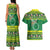 Meri Kiritimiti Cook Islands Christmas Couples Matching Tank Maxi Dress and Hawaiian Shirt Maroro Flying Fish and White Stars