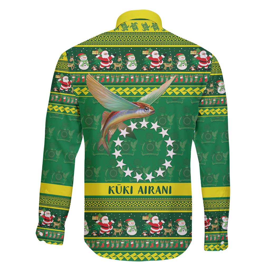 Meri Kiritimiti Cook Islands Christmas Family Matching Mermaid Dress and Hawaiian Shirt Maroro Flying Fish and White Stars