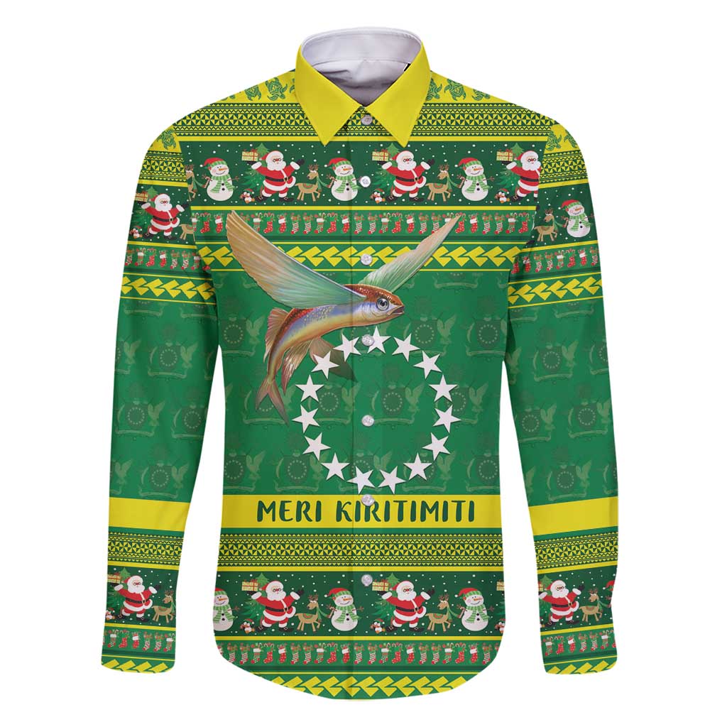 Meri Kiritimiti Cook Islands Christmas Family Matching Summer Maxi Dress and Hawaiian Shirt Maroro Flying Fish and White Stars