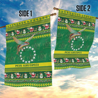 Meri Kiritimiti Cook Islands Christmas Garden Flag Maroro Flying Fish and White Stars LT9 - Polynesian Pride