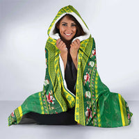 Meri Kiritimiti Cook Islands Christmas Hooded Blanket Maroro Flying Fish and White Stars LT9 - Polynesian Pride