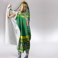 Meri Kiritimiti Cook Islands Christmas Hooded Blanket Maroro Flying Fish and White Stars LT9 - Polynesian Pride