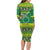 Meri Kiritimiti Cook Islands Christmas Long Sleeve Bodycon Dress Maroro Flying Fish and White Stars