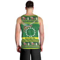 Meri Kiritimiti Cook Islands Christmas Men Tank Top Maroro Flying Fish and White Stars LT9 - Polynesian Pride