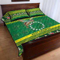 Meri Kiritimiti Cook Islands Christmas Quilt Bed Set Maroro Flying Fish and White Stars LT9 - Polynesian Pride