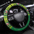 Meri Kiritimiti Cook Islands Christmas Steering Wheel Cover Maroro Flying Fish and White Stars