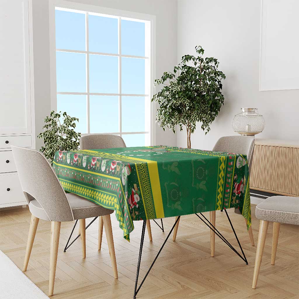 Meri Kiritimiti Cook Islands Christmas Tablecloth Maroro Flying Fish and White Stars LT9 - Polynesian Pride