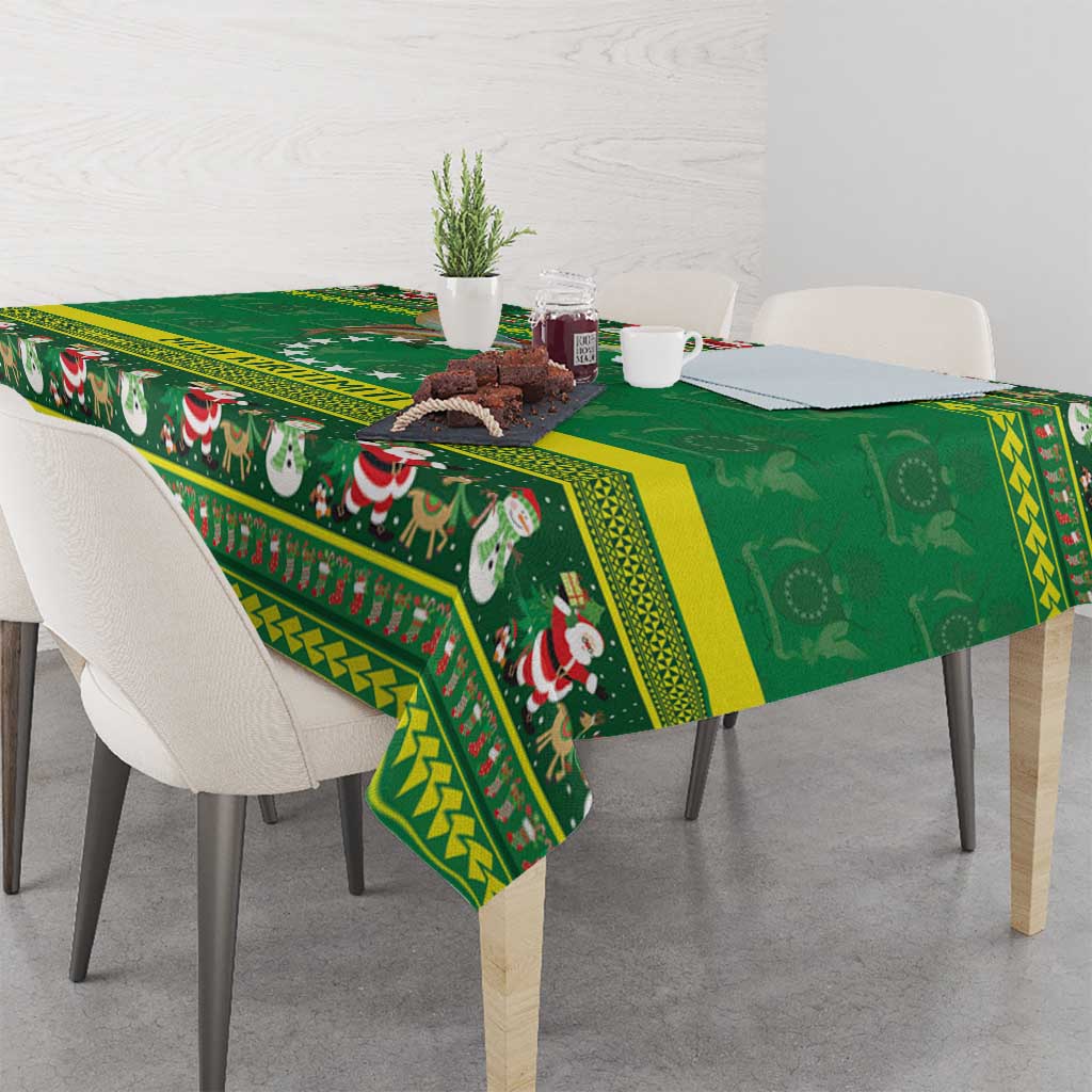 Meri Kiritimiti Cook Islands Christmas Tablecloth Maroro Flying Fish and White Stars LT9 - Polynesian Pride