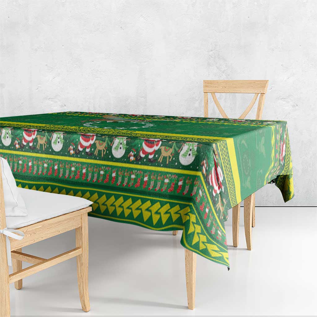 Meri Kiritimiti Cook Islands Christmas Tablecloth Maroro Flying Fish and White Stars LT9 - Polynesian Pride