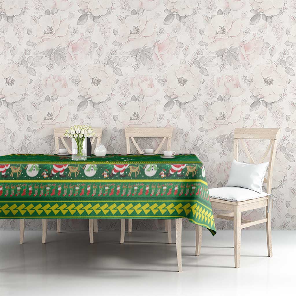 Meri Kiritimiti Cook Islands Christmas Tablecloth Maroro Flying Fish and White Stars LT9 - Polynesian Pride
