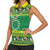 Meri Kiritimiti Cook Islands Christmas Women Sleeveless Polo Shirt Maroro Flying Fish and White Stars