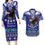 American Samoa Christmas Couples Matching Long Sleeve Bodycon Dress and Hawaiian Shirt Manuia le Kerisimasi Polynesian Tribal LT9 Blue - Polynesian Pride