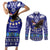 American Samoa Christmas Couples Matching Short Sleeve Bodycon Dress and Long Sleeve Button Shirt Manuia le Kerisimasi Polynesian Tribal LT9 Blue - Polynesian Pride