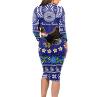 American Samoa Christmas Long Sleeve Bodycon Dress Manuia le Kerisimasi Polynesian Tribal LT9 - Polynesian Pride