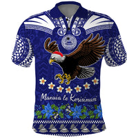 American Samoa Christmas Polo Shirt Manuia le Kerisimasi Polynesian Tribal LT9 Blue - Polynesian Pride