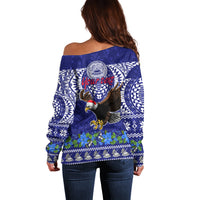 Personalised American Samoa Christmas Off Shoulder Sweater Manuia le Kerisimasi Polynesian Tribal LT9 - Polynesian Pride