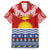 Kiribati Christmas Family Matching Off Shoulder Short Dress and Hawaiian Shirt Tekeraoi n Te Tiritimati Polynesian Tribal LT9 Dad's Shirt - Short Sleeve Red - Polynesian Pride