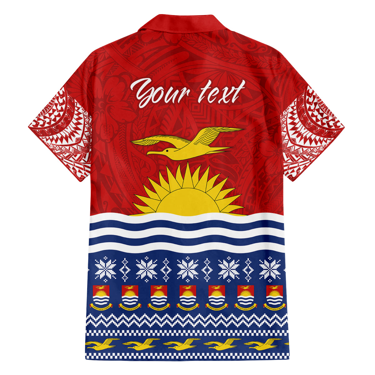 Personalised Kiribati Christmas Family Matching Off Shoulder Maxi Dress and Hawaiian Shirt Tekeraoi n Te Tiritimati Polynesian Tribal LT9 - Polynesian Pride