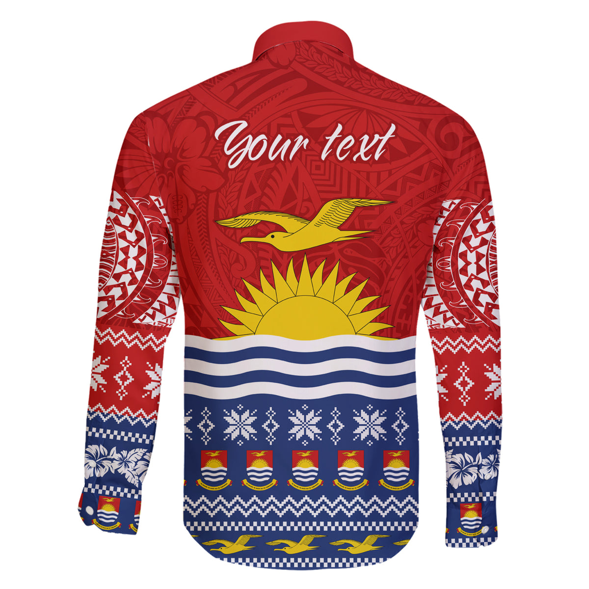 Personalised Kiribati Christmas Family Matching Short Sleeve Bodycon Dress and Hawaiian Shirt Tekeraoi n Te Tiritimati Polynesian Tribal LT9 - Polynesian Pride