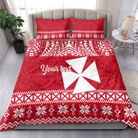 Personalised Wallis and Futuna Christmas Bedding Set Polynesian Tribal LT9 - Polynesian Pride
