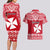 Personalised Wallis and Futuna Christmas Couples Matching Long Sleeve Bodycon Dress and Hawaiian Shirt Polynesian Tribal LT9 - Polynesian Pride