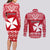 Personalised Wallis and Futuna Christmas Couples Matching Long Sleeve Bodycon Dress and Long Sleeve Button Shirt Polynesian Tribal LT9 - Polynesian Pride