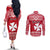 Personalised Wallis and Futuna Christmas Couples Matching Off The Shoulder Long Sleeve Dress and Long Sleeve Button Shirt Polynesian Tribal LT9 - Polynesian Pride