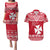 Personalised Wallis and Futuna Christmas Couples Matching Puletasi Dress and Hawaiian Shirt Polynesian Tribal LT9 Red - Polynesian Pride