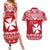 Personalised Wallis and Futuna Christmas Couples Matching Summer Maxi Dress and Hawaiian Shirt Polynesian Tribal LT9 Red - Polynesian Pride