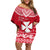 Personalised Wallis and Futuna Christmas Family Matching Off Shoulder Short Dress and Hawaiian Shirt Polynesian Tribal LT9 Mom's Dress Red - Polynesian Pride