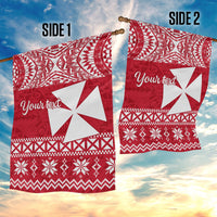 Personalised Wallis and Futuna Christmas Garden Flag Polynesian Tribal LT9 - Polynesian Pride