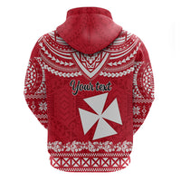 Personalised Wallis and Futuna Christmas Hoodie Polynesian Tribal LT9 - Polynesian Pride
