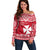 Personalised Wallis and Futuna Christmas Off Shoulder Sweater Polynesian Tribal LT9 Women Red - Polynesian Pride