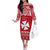 Personalised Wallis and Futuna Christmas Off The Shoulder Long Sleeve Dress Polynesian Tribal LT9 Women Red - Polynesian Pride