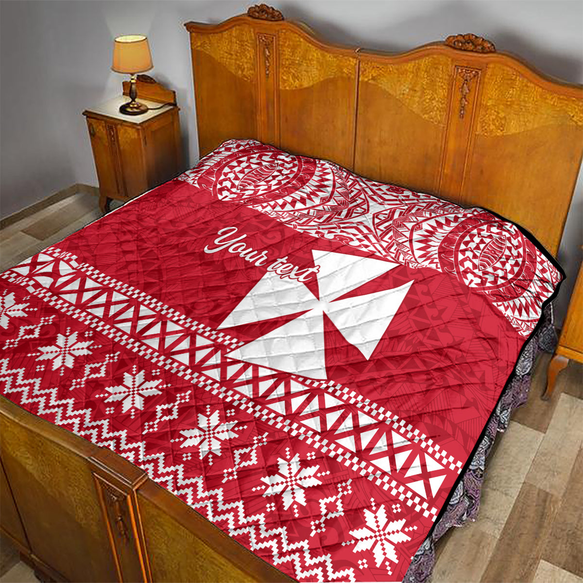 Personalised Wallis and Futuna Christmas Quilt Polynesian Tribal LT9 - Polynesian Pride