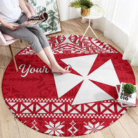 Personalised Wallis and Futuna Christmas Round Carpet Polynesian Tribal LT9 - Polynesian Pride