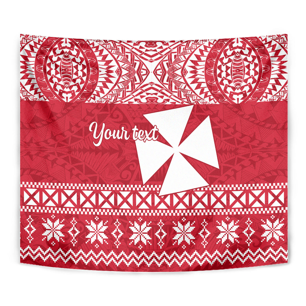 Personalised Wallis and Futuna Christmas Tapestry Polynesian Tribal LT9 - Polynesian Pride