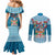 Fijian Tagimoucia Flowers Couples Matching Mermaid Dress and Long Sleeve Button Shirt Christmas Coquette bow