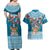 Fijian Tagimoucia Flowers Couples Matching Off Shoulder Maxi Dress and Hawaiian Shirt Christmas Coquette bow