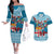 Fijian Tagimoucia Flowers Couples Matching Off The Shoulder Long Sleeve Dress and Hawaiian Shirt Christmas Coquette bow