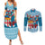 Fijian Tagimoucia Flowers Couples Matching Summer Maxi Dress and Long Sleeve Button Shirt Christmas Coquette bow