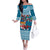 Fijian Tagimoucia Flowers Family Matching Off The Shoulder Long Sleeve Dress and Hawaiian Shirt Christmas Coquette bow