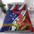 Samoan Ula Fala Flowers Bedding Set Christmas Santa Belt