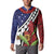 Samoan Ula Fala Flowers Button Sweatshirt Christmas Santa Belt