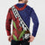 Samoan Ula Fala Flowers Button Sweatshirt Christmas Santa Belt