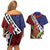 Samoan Ula Fala Flowers Couples Matching Off Shoulder Short Dress and Hawaiian Shirt Christmas Santa Belt