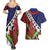 Samoan Ula Fala Flowers Couples Matching Summer Maxi Dress and Hawaiian Shirt Christmas Santa Belt