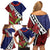 Samoan Ula Fala Flowers Family Matching Off Shoulder Short Dress and Hawaiian Shirt Christmas Santa Belt